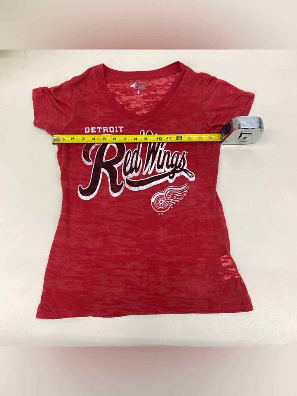 4her By Carl Banks Red Burnout V-Neck Tee View 3